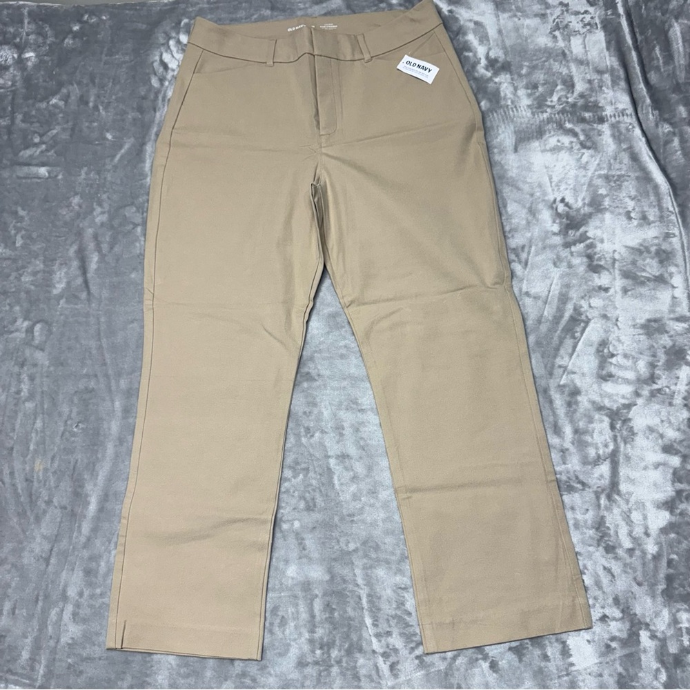 Old Navy High-Waisted Pixie Straight Secret Smooth Pkts Size 14 Mocha Stch